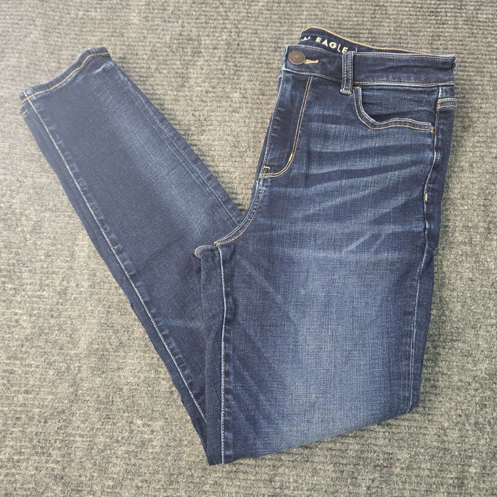 American Eagle Hi-Rise Jegging Jeans Women's Regular 10 Dark Super Stretch 30x27